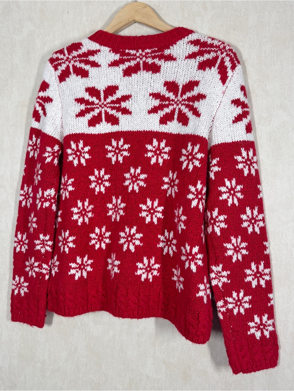 Talbots Women’s Wool Blend Crewneck Cardigan Sweater in Snowflake Fair Isle M - Picture 6 of 11